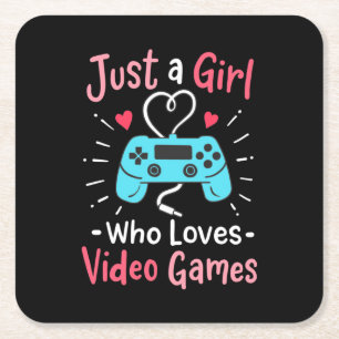 Dessous-de-verre Carré En Papier Juste une fille qui aime les jeux vidéo