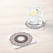 Dessous-de-verre Carré En Papier Kaleidoscope, mandala (En situation)