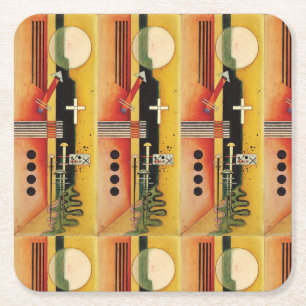 Dessous-de-verre Carré En Papier Kandinsky Moderne peinture Abstraite