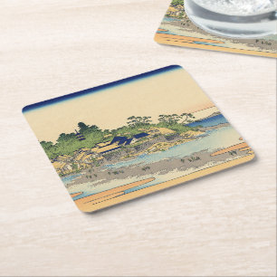 Dessous-de-verre Carré En Papier Katsushika Hokusai Enoshima dans la province de Sa