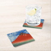 Dessous-de-verre Carré En Papier Katsushika Hokusai - Vent Fin, Matin Clair (En situation)