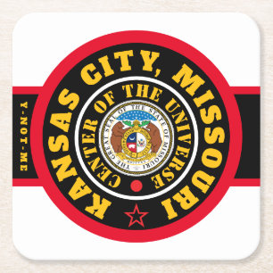 DESSOUS-DE-VERRE CARRÉ EN PAPIER KCMOCOU KANSAS CITY, MO. (COU)