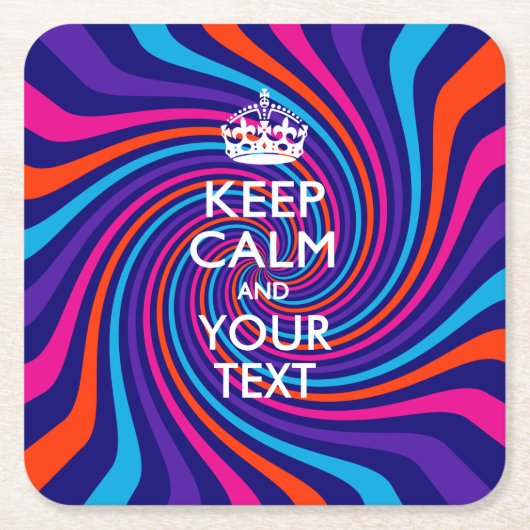 Dessous-de-verre Carré En Papier KEEP CALM personnalisé et votre texte pour Swirl (Devant)
