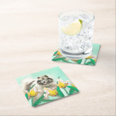 Dessous-de-verre Carré En Papier Keeshony in Tulips Peinture mignonne Original Chie (En situation)