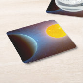 Dessous-de-verre Carré En Papier Kepler-10 Star System. (Incliné)