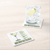 Dessous-de-verre Carré En Papier Key Lime Pie Martini Cocktail Recette Art (En situation)