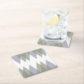 Dessous-de-verre Carré En Papier Khaki triangles (En situation)
