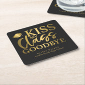 Dessous-de-verre Carré En Papier Kiss My Class Goodbye Funny Graduation Party (Incliné)