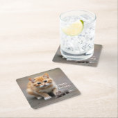 Dessous-de-verre Carré En Papier Kitten et souris (En situation)