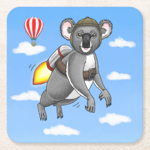 Dessous-de-verre Carré En Papier Koala Bear Fusée