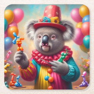Dessous-de-verre Carré En Papier Koala Clown