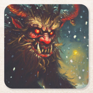 Dessous-de-verre Carré En Papier Krampus de Noël 4