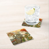 Dessous-de-verre Carré En Papier "La chèvre de traîneau" par Jenny Nystrom (En situation)