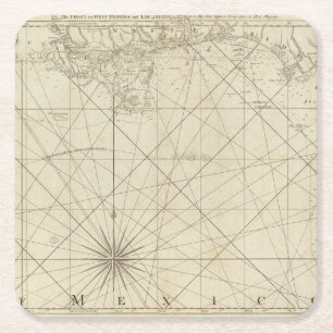 Dessous-de-verre Carré En Papier La côte de la Floride et de la Louisiane