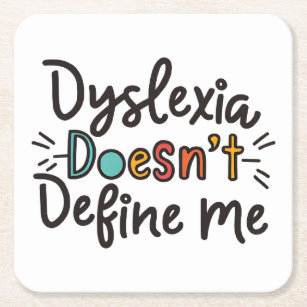 Dessous-de-verre Carré En Papier la dyslexie ne me définit pas la sensibilité à la 