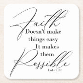 Dessous-de-verre Carré En Papier La foi rend les choses possibles (Devant)