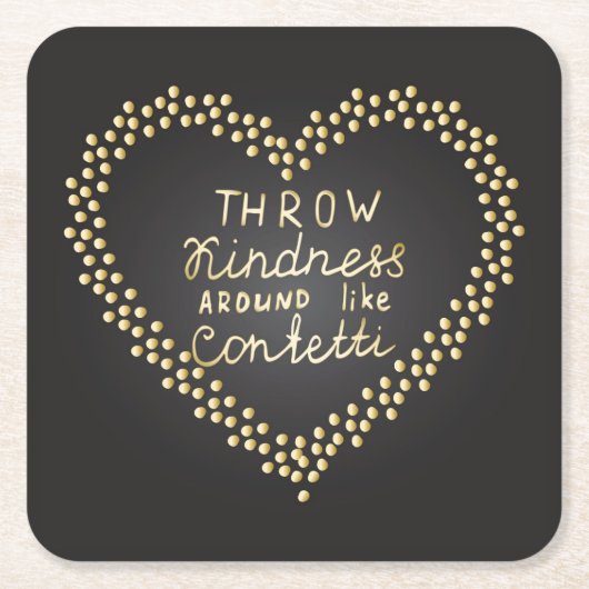 Dessous-de-verre Carré En Papier La gentillesse de jet aiment autour des confettis (Devant)