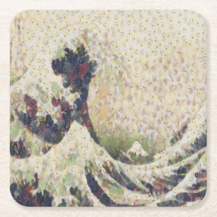 Dessous-de-verre Carré En Papier La Grande Vague De Melon Honeydew Belle OEuvre D'A