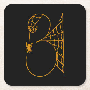 Dessous-de-verre Carré En Papier La journée d'Halloween 31 Toiles d'araignées