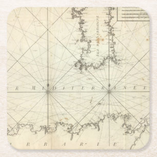 Dessous-de-verre Carré En Papier La mer Méditerranée 2