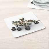 Dessous-de-verre Carré En Papier La Persévérance Mars Rover Sur Arrière - plan Blan (Incliné)