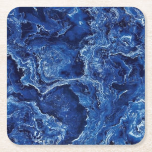 Dessous-de-verre Carré En Papier La pierre de marbre bleue Moderne Élégant