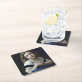 Dessous-de-verre Carré En Papier La Prière, Bouguereau (En situation)