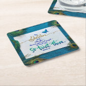 Dessous-de-verre Carré En Papier La règle d'or ! (Incliné)