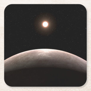 Dessous-de-verre Carré En Papier La Rocky Exoplanet Lhs 475 B Et Son Étoile Hôte.