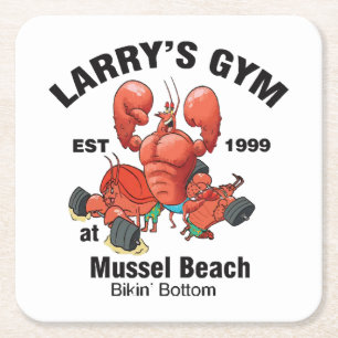 Dessous-de-verre Carré En Papier La salle de sport de Larry à Mussel Beach