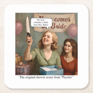Dessous-de-verre Carré En Papier La scène de douche originale de Psycho.
