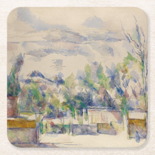 Dessous-de-verre Carré En Papier La terrasse du jardin aux Lauves, Cézanne