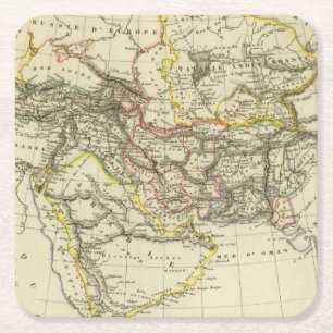 Dessous-de-verre Carré En Papier La Turquie asiatique, Perse, Afghanistan