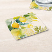 Dessous-de-verre Carré En Papier La verdure des agrumes (Incliné)