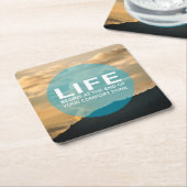 Dessous-de-verre Carré En Papier La vie commence (Incliné)