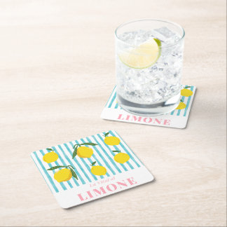 Dessous-de-verre Carré En Papier La Vital al Limone - Motif de citron clair