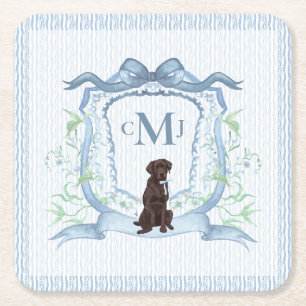 Dessous-de-verre Carré En Papier Laboratoire Chocolat Monogramme Grandmillentenaire