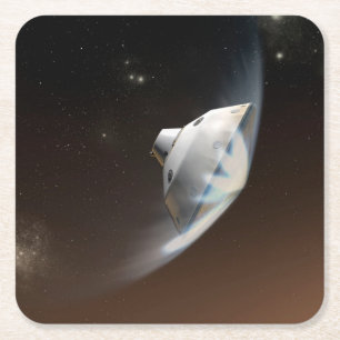 Dessous-de-verre Carré En Papier Laboratoire des sciences de Mars - Capsule Aérocoq