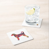 Dessous-de-verre Carré En Papier Labradoodle Chien race Silhouette Geo Multi (En situation)