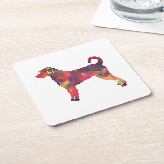 Dessous-de-verre Carré En Papier Labradoodle Chien race Silhouette Geo Multi (Incliné)