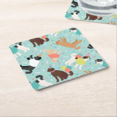 Dessous-de-verre Carré En Papier Labradoodle / Goldendoodle Anniversaire Party (Incliné)