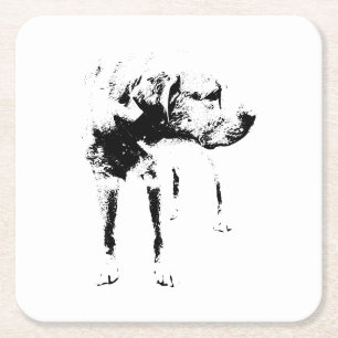 Dessous-de-verre Carré En Papier Labrador Réfléchi - Charme tranquille