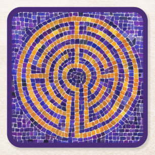 Dessous-de-verre Carré En Papier LABYRINTH MOSAIC Carré Dessous de verre papier - V