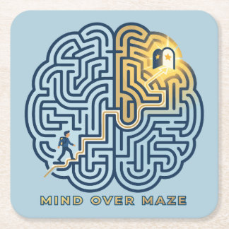 Dessous-de-verre Carré En Papier Labyrinthe Mental – Cerveau Inspirant