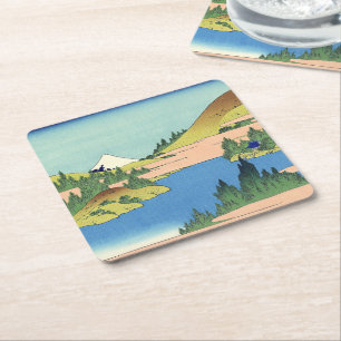 Dessous-de-verre Carré En Papier Lac Hokusai Hakone dans la province de Sagami