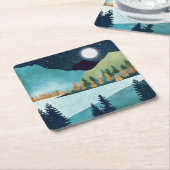 Dessous-de-verre Carré En Papier Lac Moonrise (Incliné)