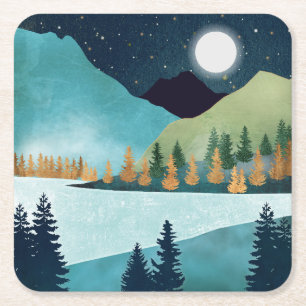 Dessous-de-verre Carré En Papier Lac Moonrise