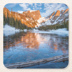 Dessous-de-verre Carré En Papier Lac rêveur glacial