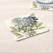 Dessous-de-verre Carré En Papier Lacy Feuilles - Fleurs et verdure (Incliné)