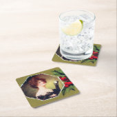 Dessous-de-verre Carré En Papier Lady fait un toast à Noël (En situation)